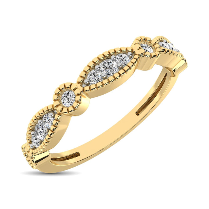 14K Yellow Gold 1/5 Ct.tw Diamond Band