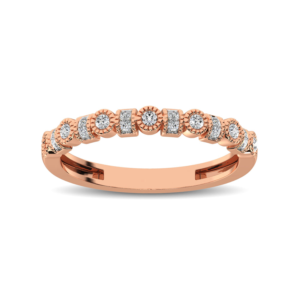 14K Rose Gold 1/6 Ct.tw Diamond Band