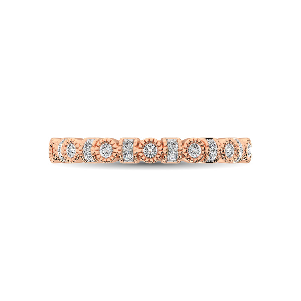 14K Rose Gold 1/6 Ct.tw Diamond Band