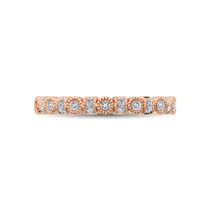 14K Rose Gold 1/6 Ct.tw Diamond Band