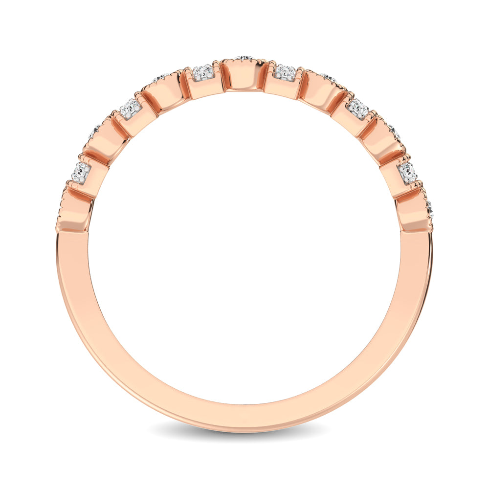 14K Rose Gold 1/6 Ct.tw Diamond Band