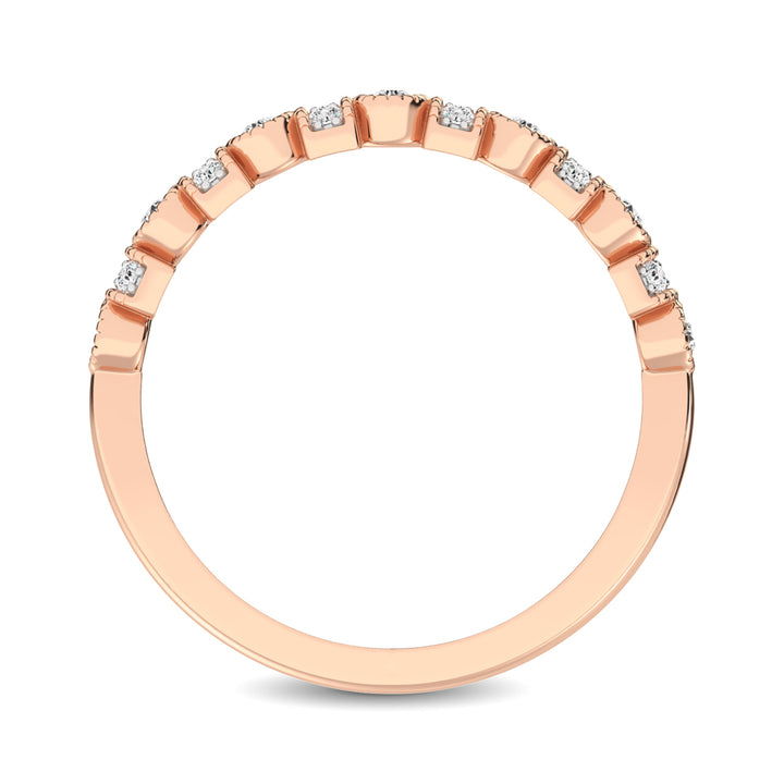 14K Rose Gold 1/6 Ct.tw Diamond Band