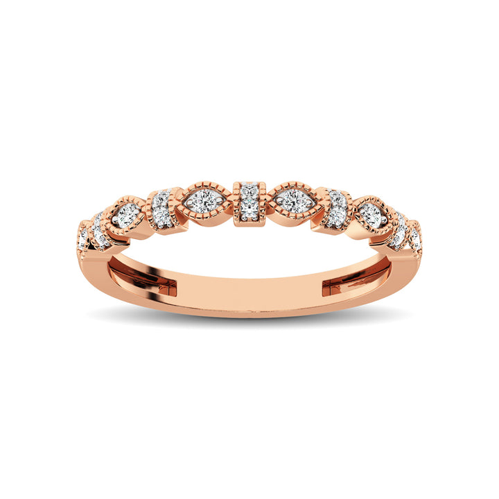 14K Rose Gold Marquise Frame 1/6 Ct.tw Diamond Band