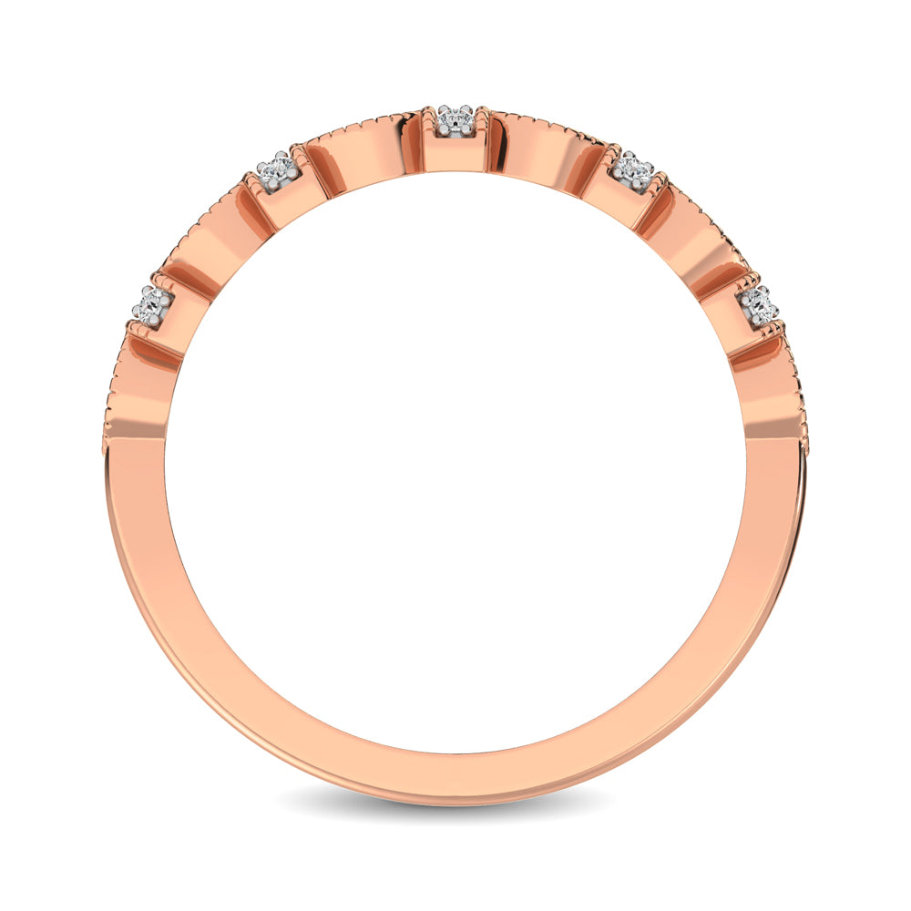 14K Rose Gold Marquise Frame 1/6 Ct.tw Diamond Band