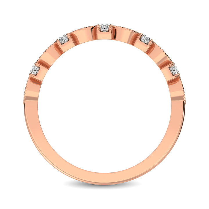 14K Rose Gold Marquise Frame 1/6 Ct.tw Diamond Band