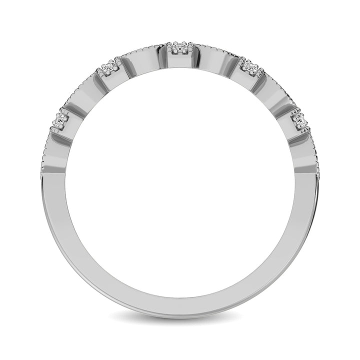 14K White Gold Marquise Frame 1/6 Ct.tw Diamond Band