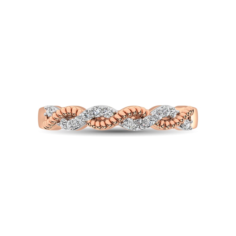 Diamond 1/10 Ct.tw  Twist Band in 14K Rose Gold