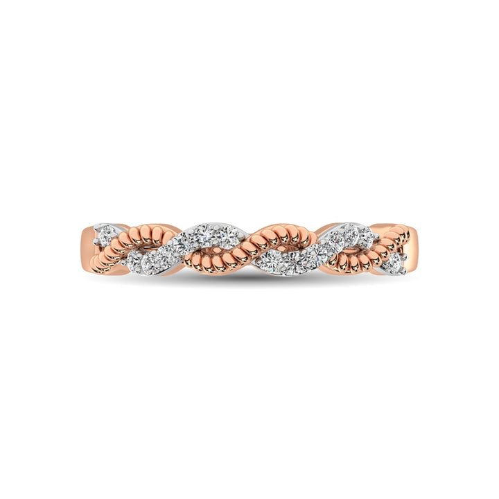 Diamond 1/10 Ct.tw  Twist Band in 14K Rose Gold