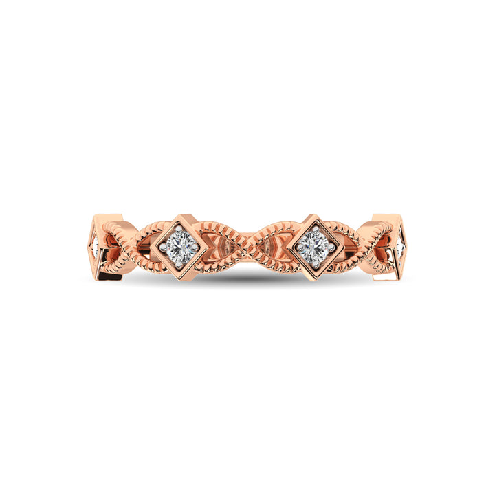 14K Rose Gold 1/8 Ct.tw Diamond Band