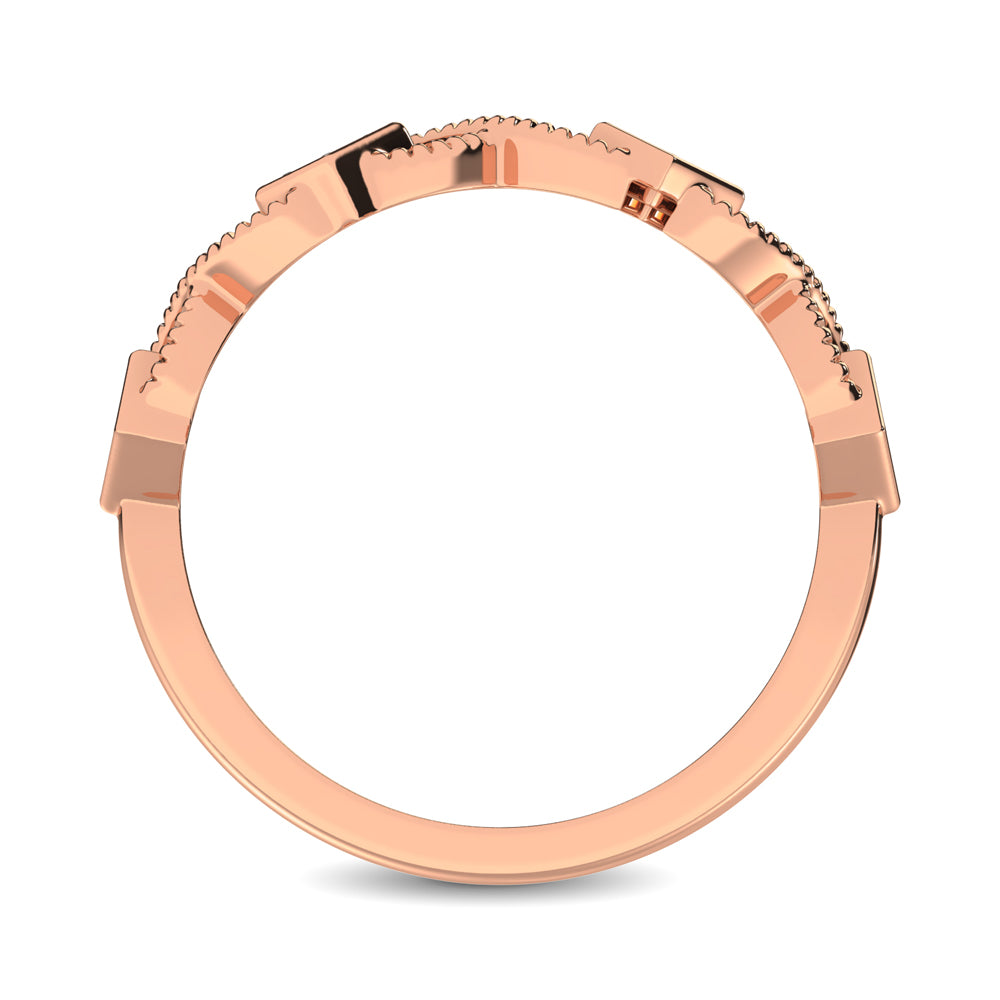 14K Rose Gold 1/8 Ct.tw Diamond Band