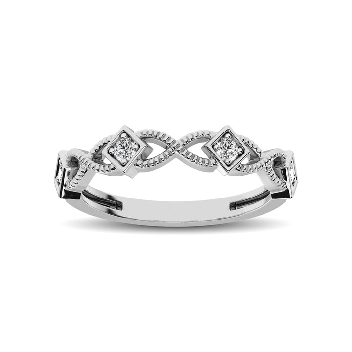 14K White Gold 1/8 Ct.tw Diamond Band