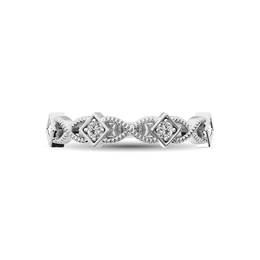14K White Gold 1/8 Ct.tw Diamond Band