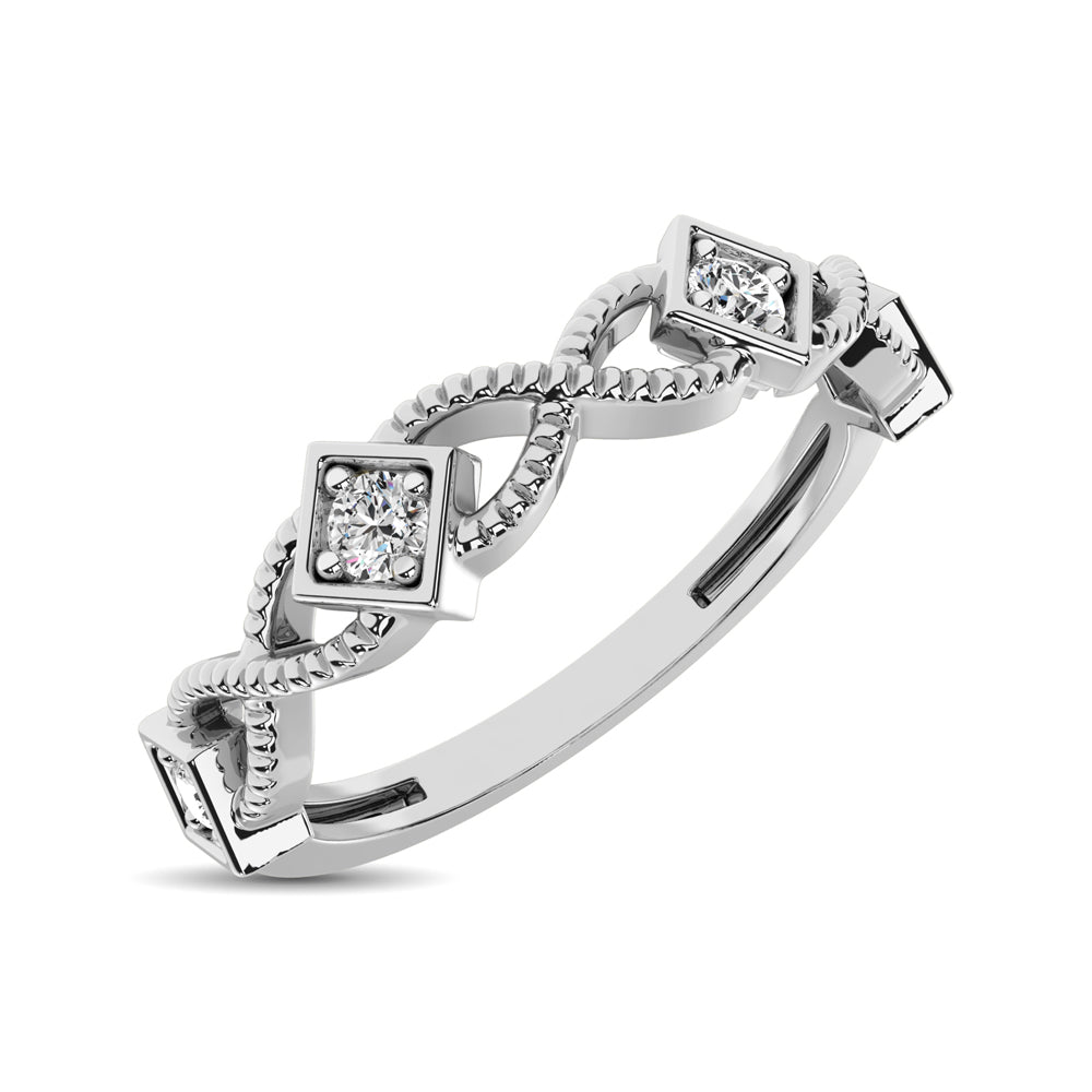 14K White Gold 1/8 Ct.tw Diamond Band