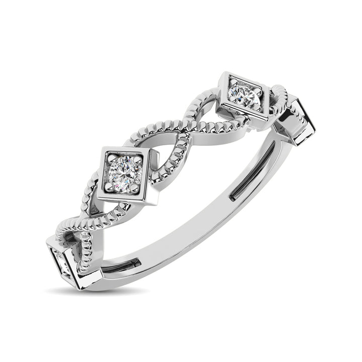 14K White Gold 1/8 Ct.tw Diamond Band