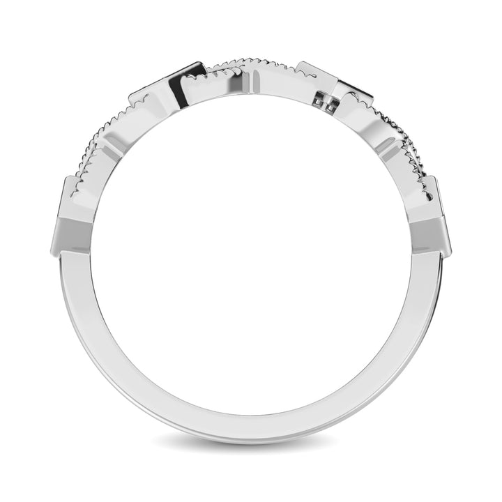 14K White Gold 1/8 Ct.tw Diamond Band