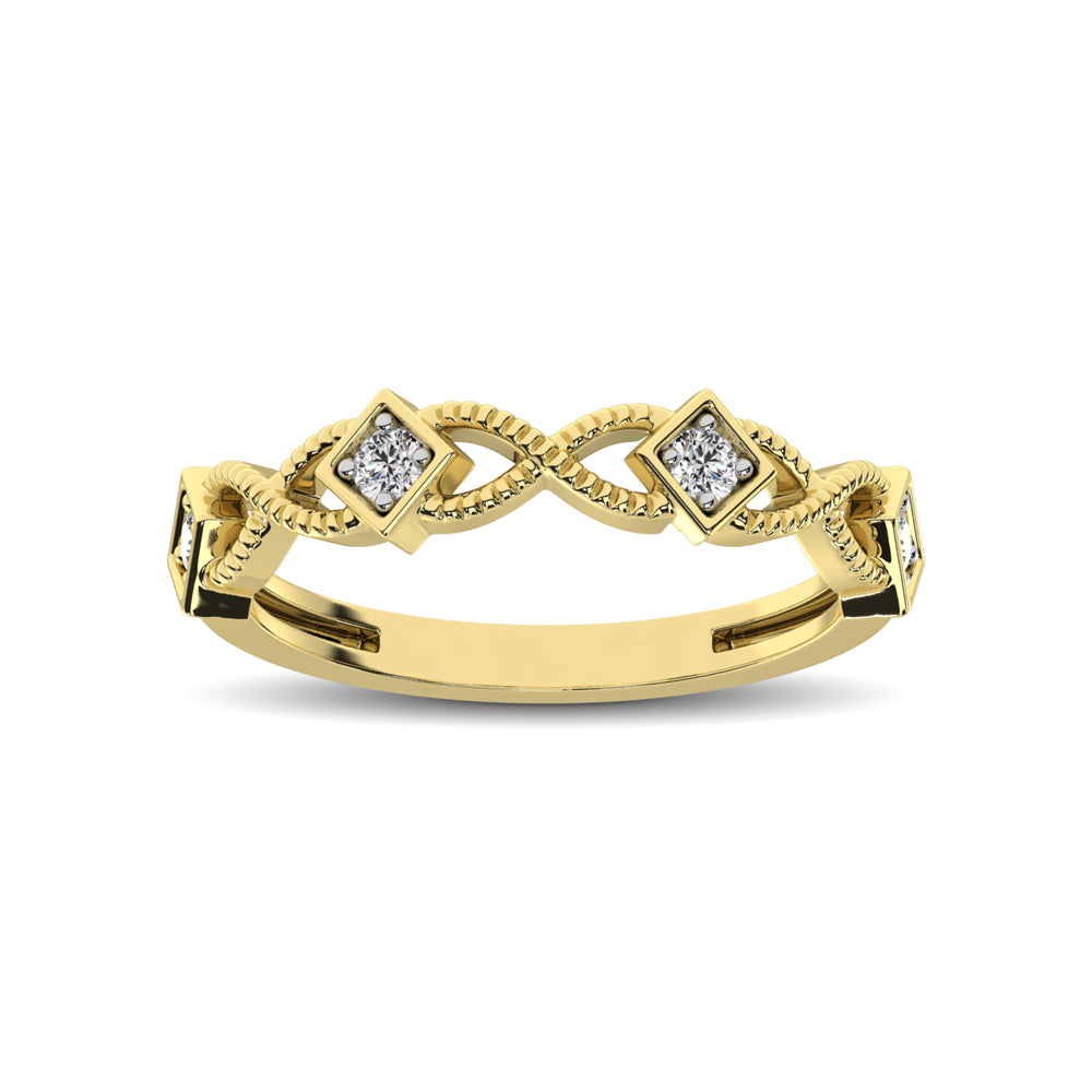 14K Yellow Gold 1/8 Ct.tw Diamond Band