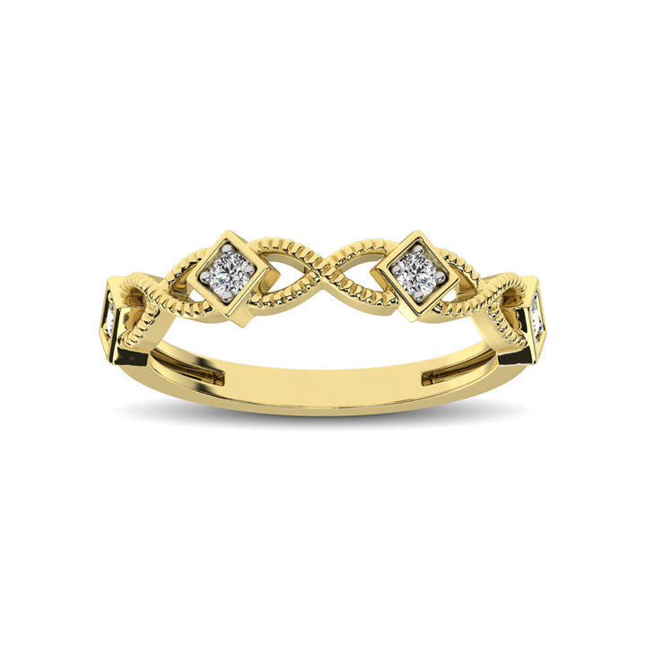 14K Yellow Gold 1/8 Ct.tw Diamond Band