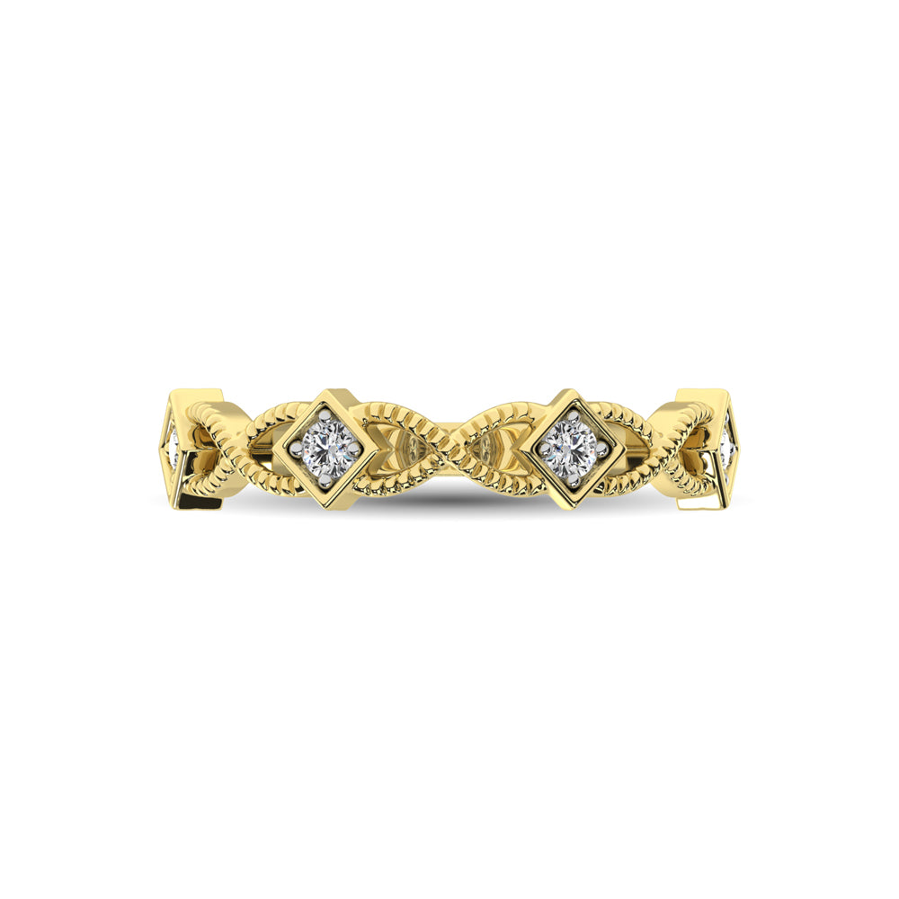 14K Yellow Gold 1/8 Ct.tw Diamond Band