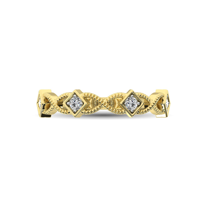 14K Yellow Gold 1/8 Ct.tw Diamond Band