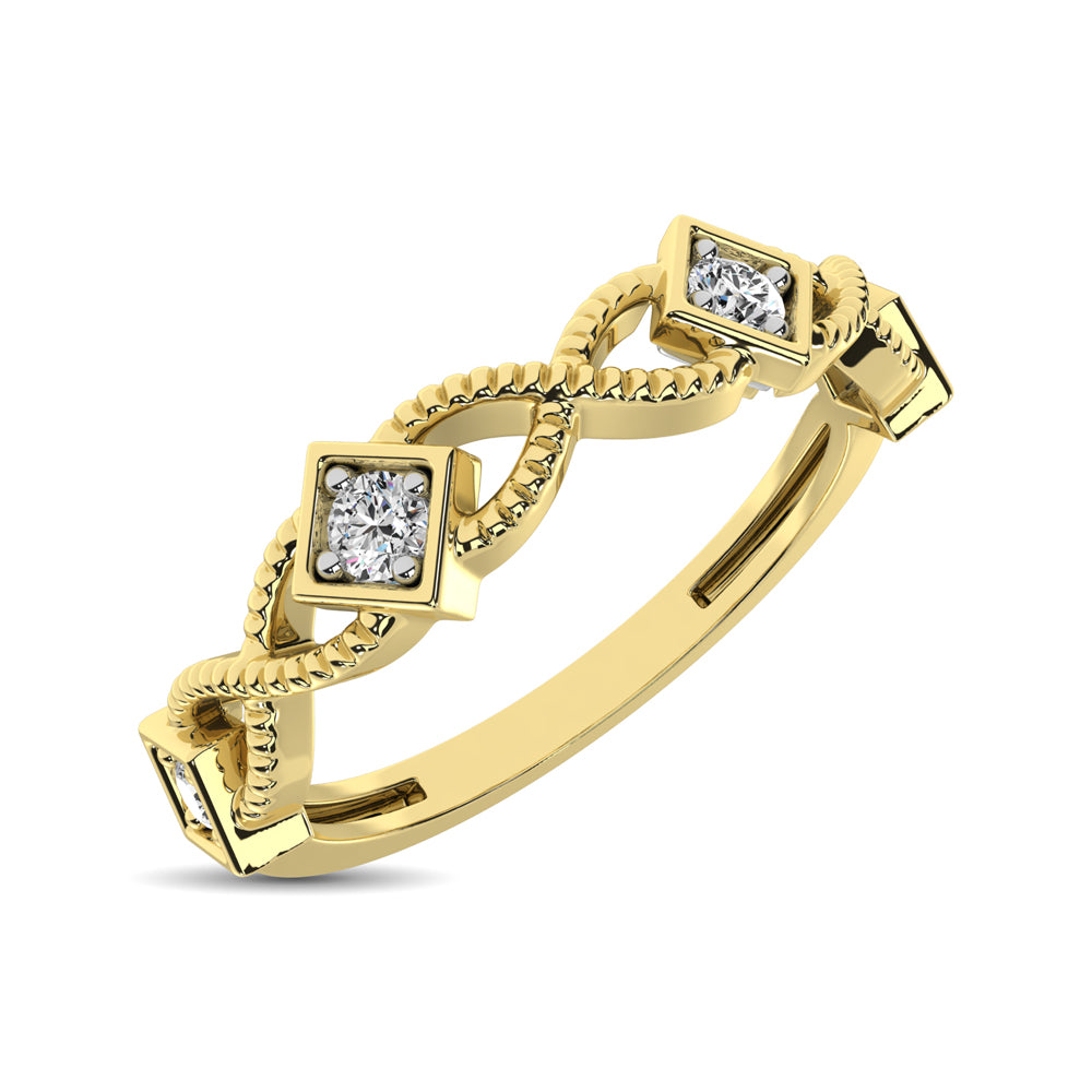 14K Yellow Gold 1/8 Ct.tw Diamond Band