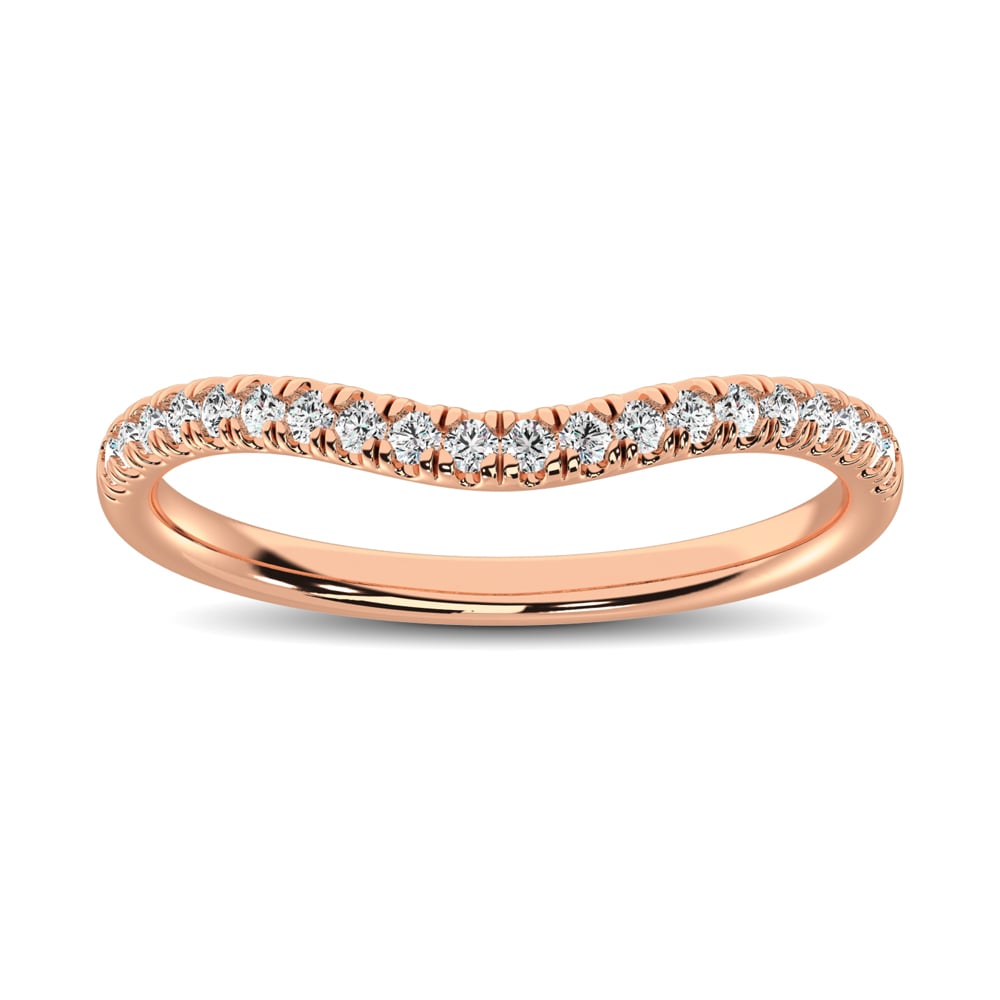 14K Rose Gold 1/6 Ct.tw Contour Band Ring