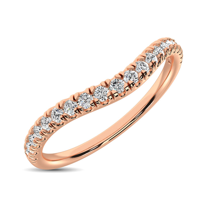 14K Rose Gold 1/6 Ct.tw Contour Band Ring