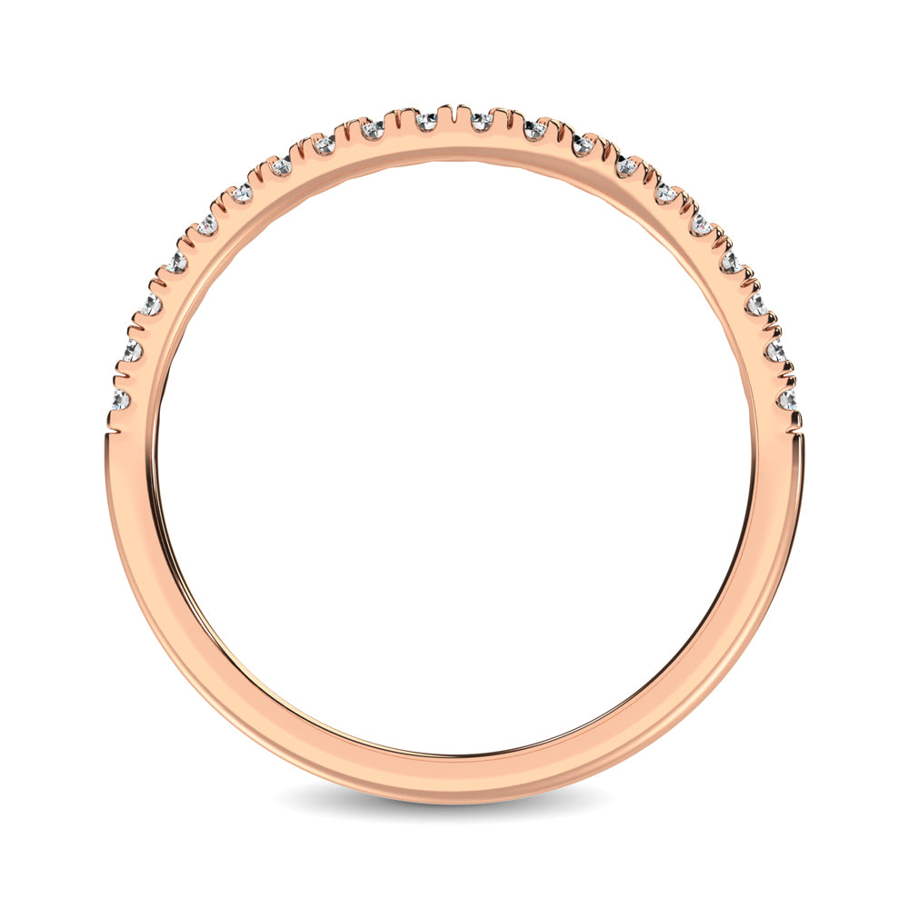 14K Rose Gold 1/6 Ct.tw Contour Band Ring