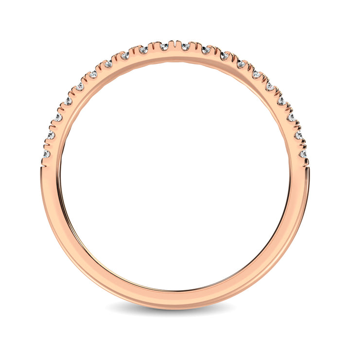 14K Rose Gold 1/6 Ct.tw Contour Band Ring