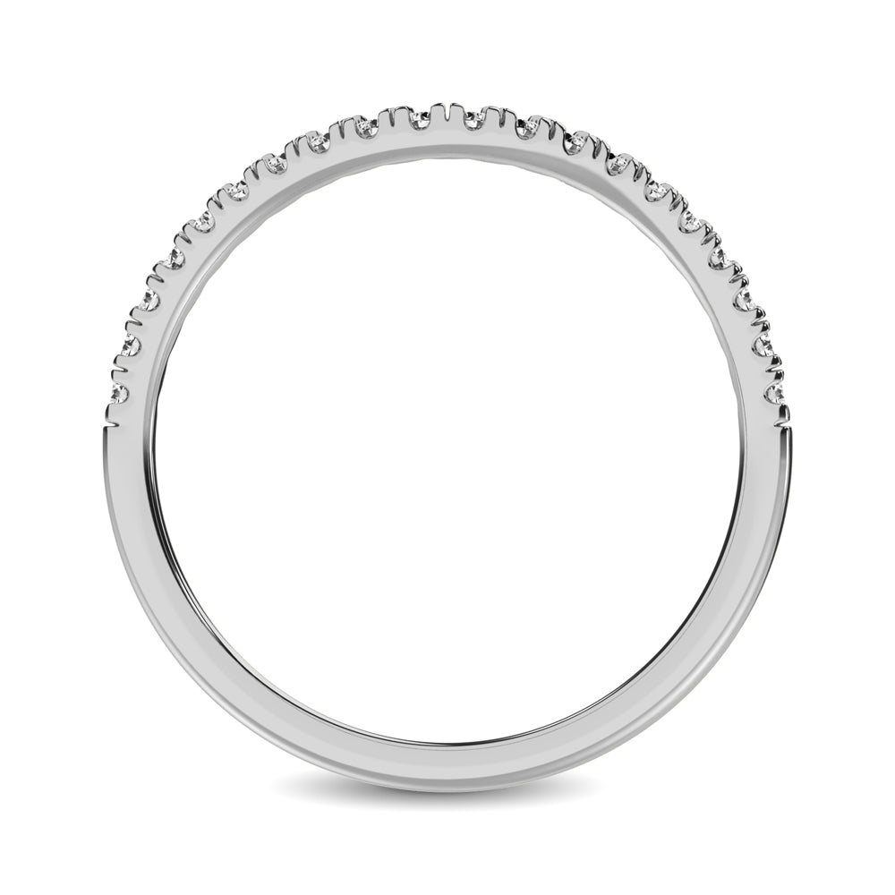 14K White Gold 1/6 Ct.tw Contour Band Ring