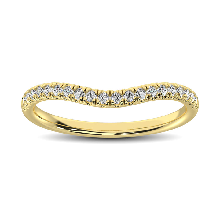 14K Yellow Gold 1/6 Ct.tw Contour Band Ring
