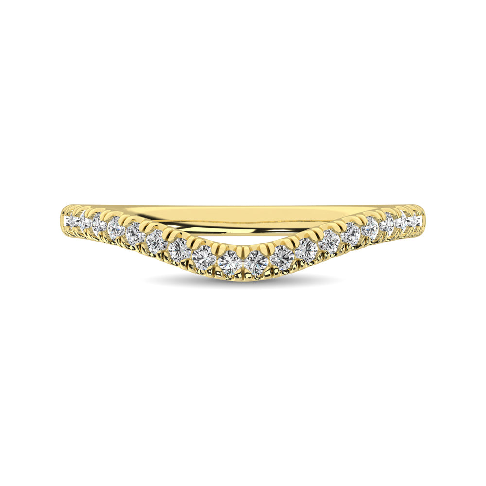 14K Yellow Gold 1/6 Ct.tw Contour Band Ring