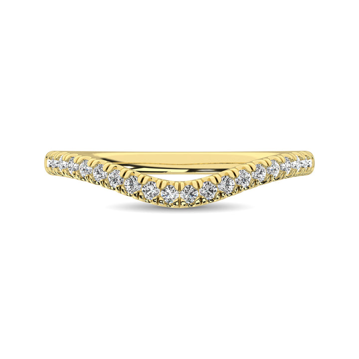 14K Yellow Gold 1/6 Ct.tw Contour Band Ring