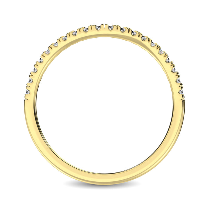 14K Yellow Gold 1/6 Ct.tw Contour Band Ring