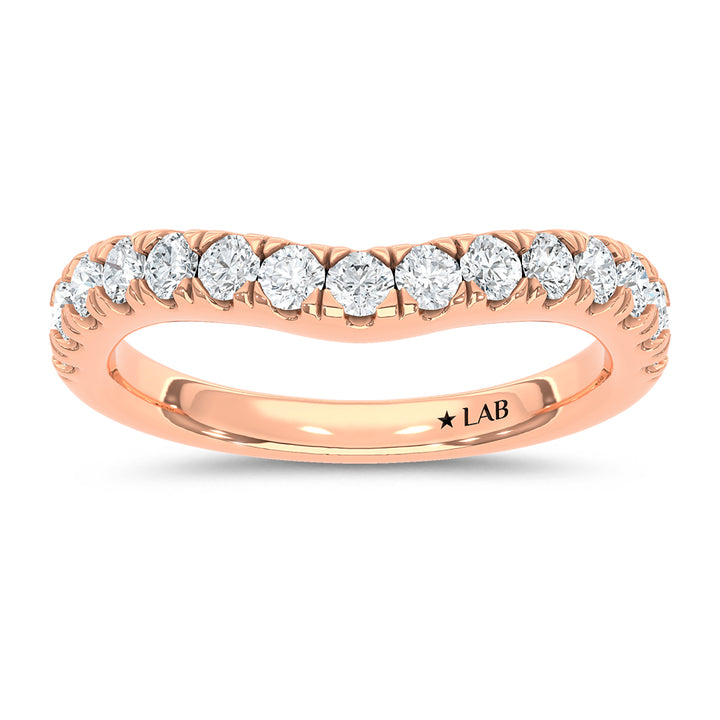 14K Rose Gold 1/2 Ct.Tw. Diamond Curve Band