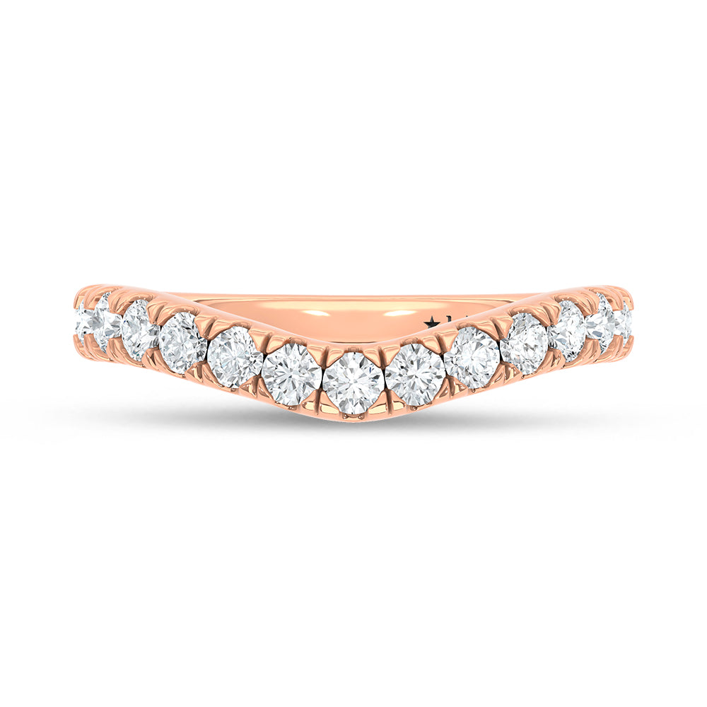 14K Rose Gold 1/2 Ct.Tw. Diamond Curve Band