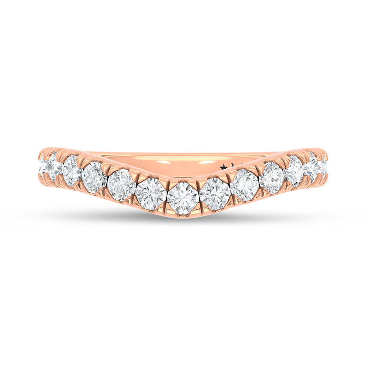 14K Rose Gold 1/2 Ct.Tw. Diamond Curve Band