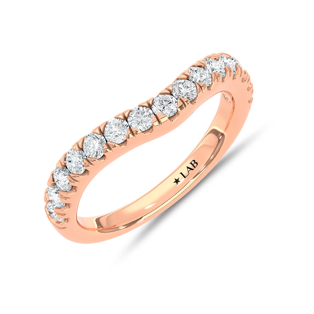 14K Rose Gold 1/2 Ct.Tw. Diamond Curve Band