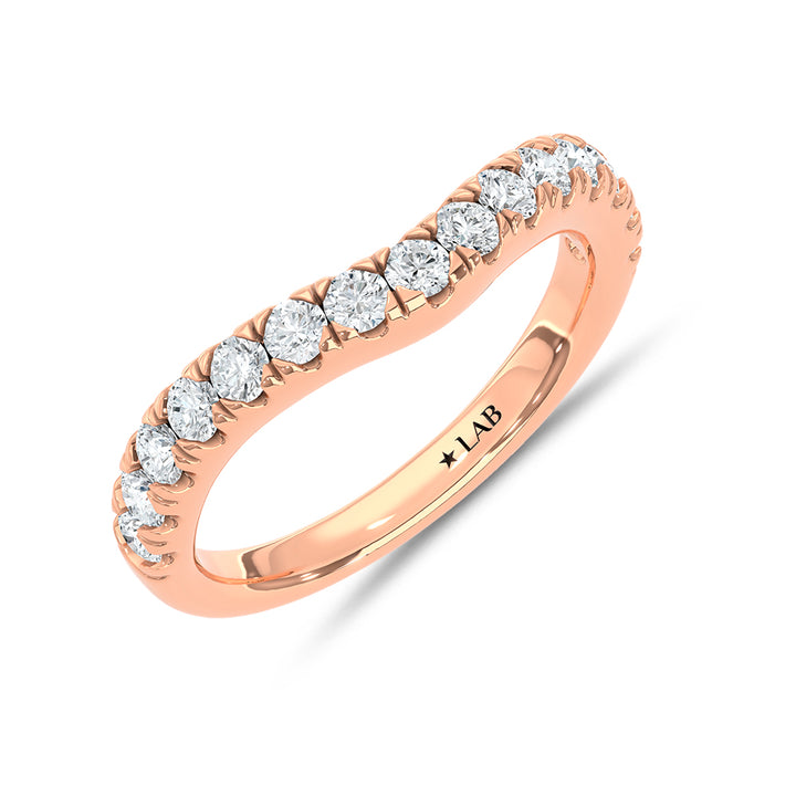 14K Rose Gold 1/2 Ct.Tw. Diamond Curve Band