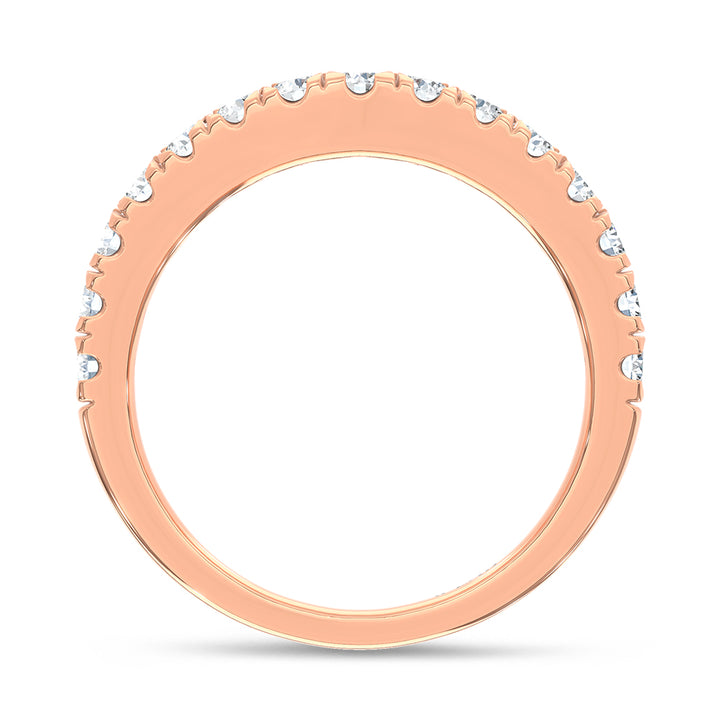 14K Rose Gold 1/2 Ct.Tw. Diamond Curve Band