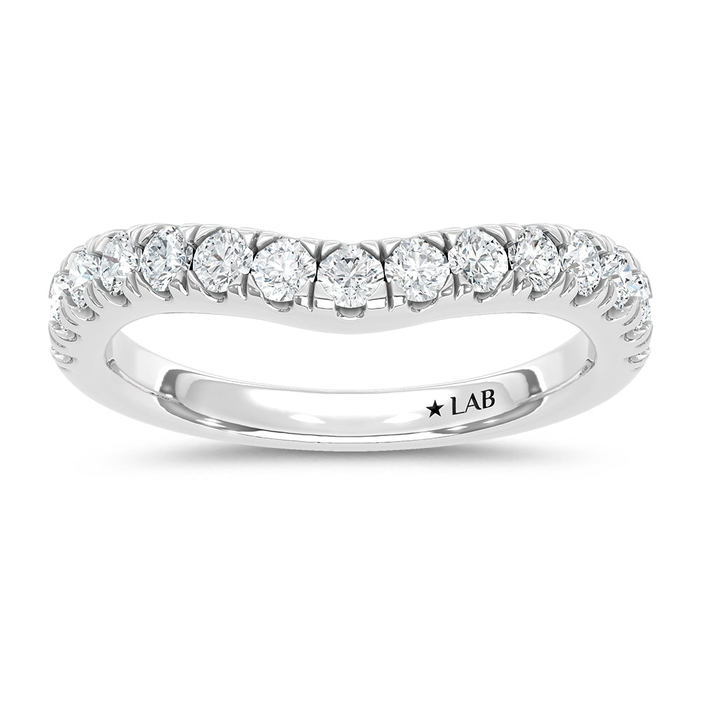 14K White Gold 1/2 Ct.Tw. Diamond Curve Band