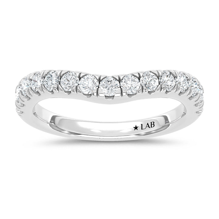 14K White Gold 1/2 Ct.Tw. Diamond Curve Band