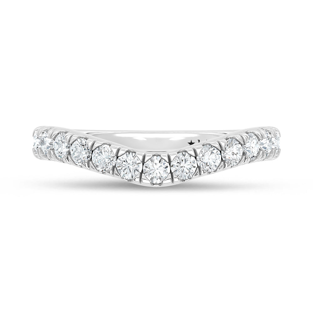 14K White Gold 1/2 Ct.Tw. Diamond Curve Band