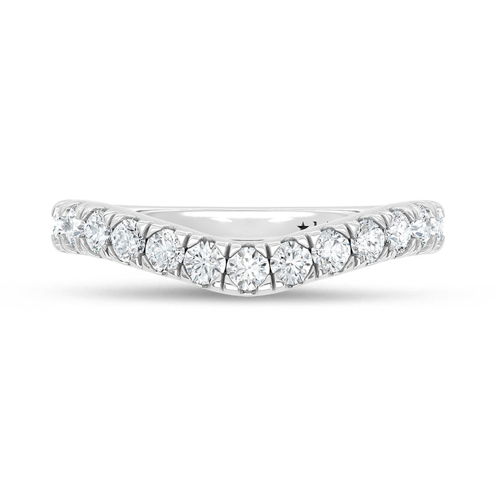 14K White Gold 1/2 Ct.Tw. Diamond Curve Band