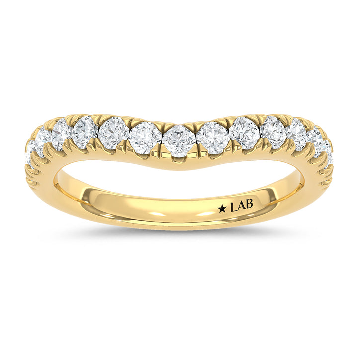 14K Yellow Gold 1/2 Ct.Tw. Diamond Curve Band