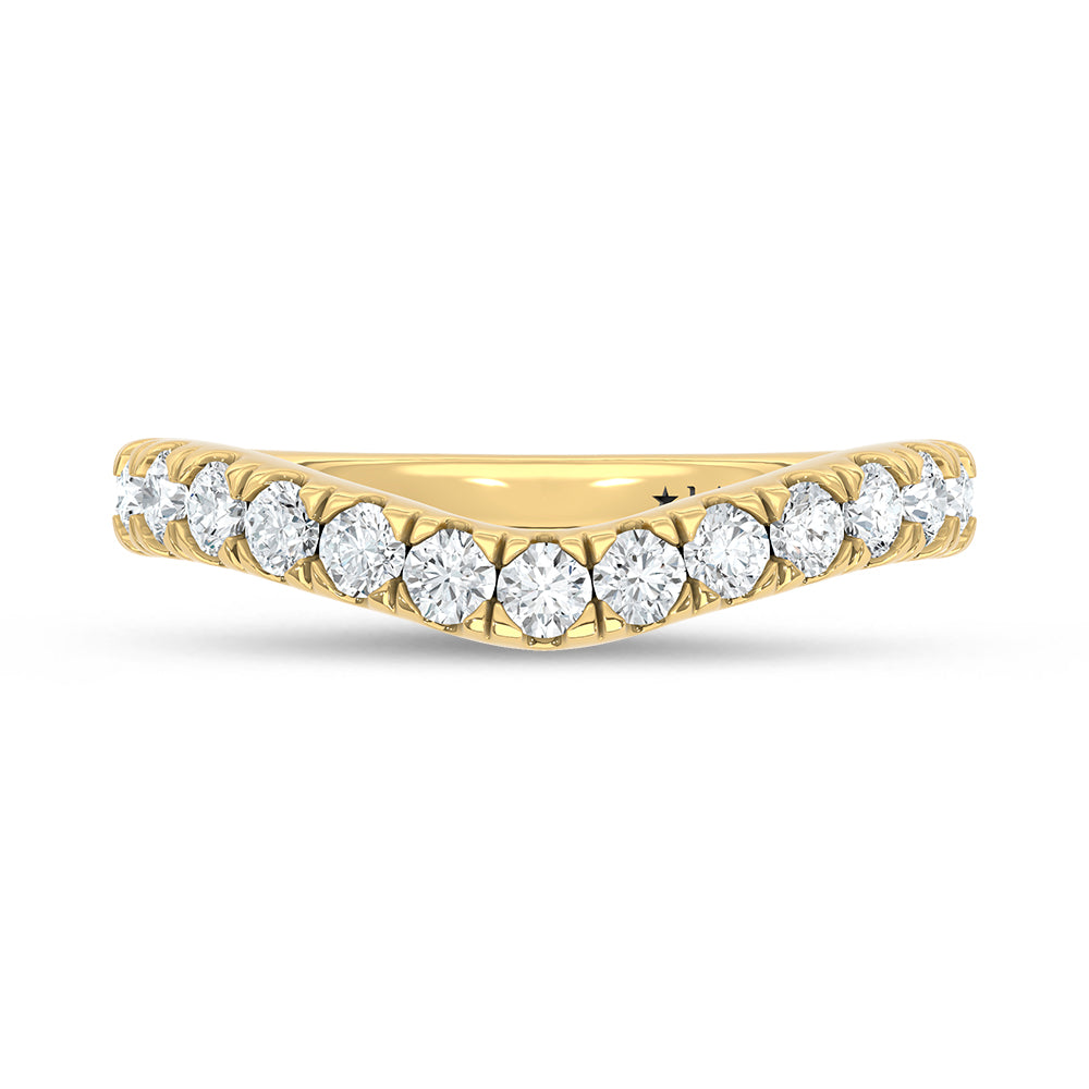 14K Yellow Gold 1/2 Ct.Tw. Diamond Curve Band