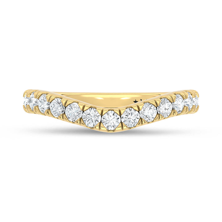 14K Yellow Gold 1/2 Ct.Tw. Diamond Curve Band