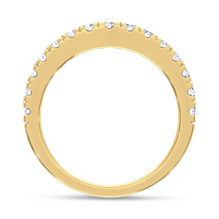 14K Yellow Gold 1/2 Ct.Tw. Diamond Curve Band
