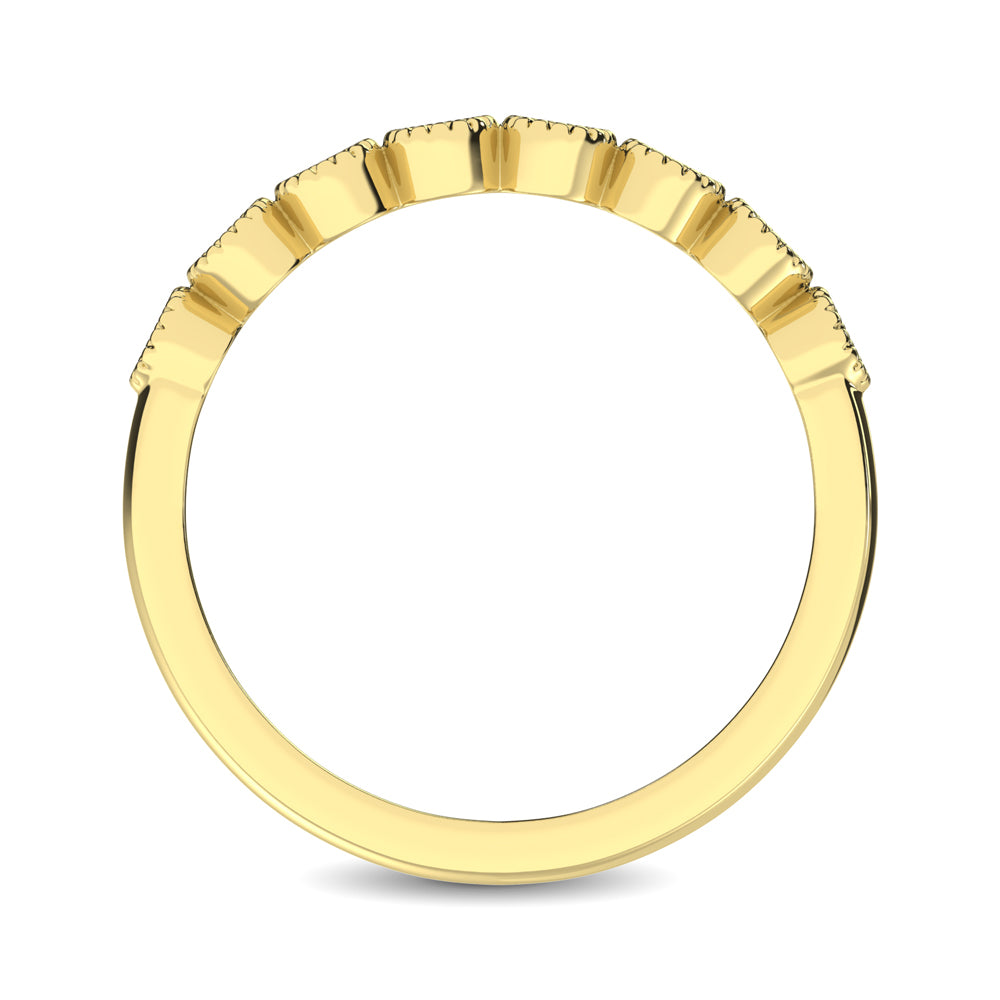 Diamond 1/4 Ct.tw Stackable Bezel Band with Beaded Setting in 14K Yellow Gold