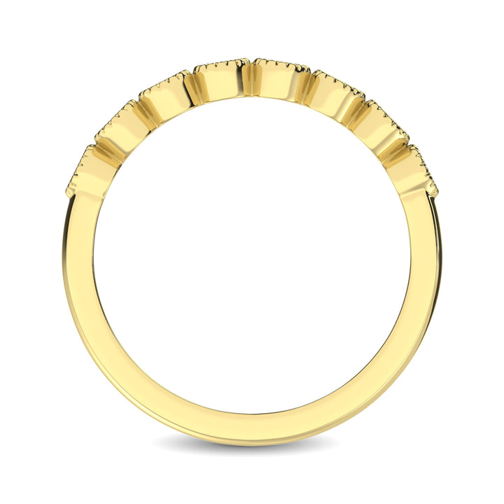 Diamond 1/4 Ct.tw Stackable Bezel Band with Beaded Setting in 14K Yellow Gold