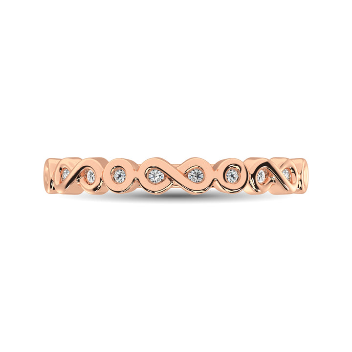 14K Rose Gold 1/10 Ct.tw Diamond Band